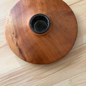 Wood Flower Frog Holder - cherry